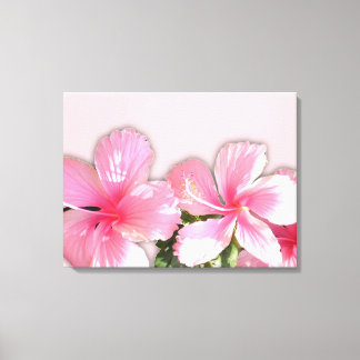 Rosa Hawaiian Hibiscus Flowers Kanvastryck