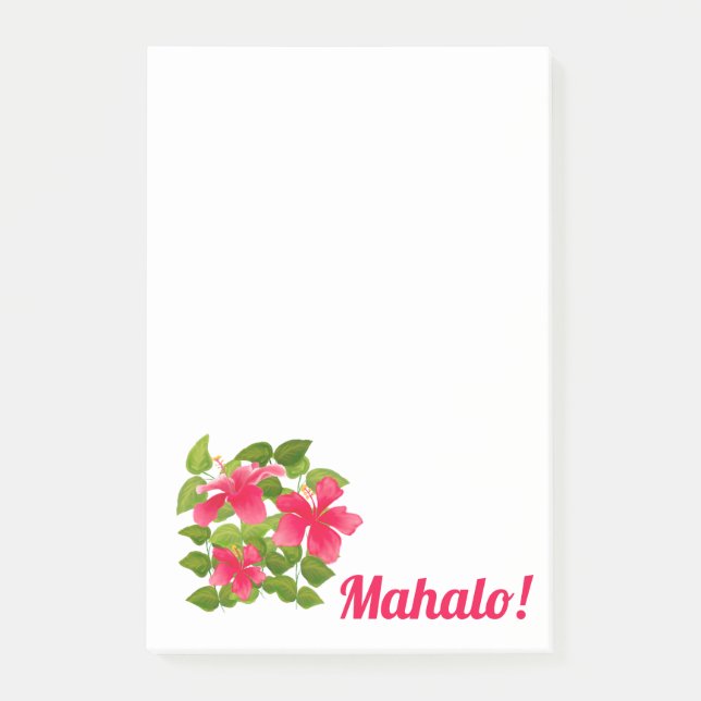 Rosa Hawaiian Hibiscus Mahalo Post-it Block (Framsida)