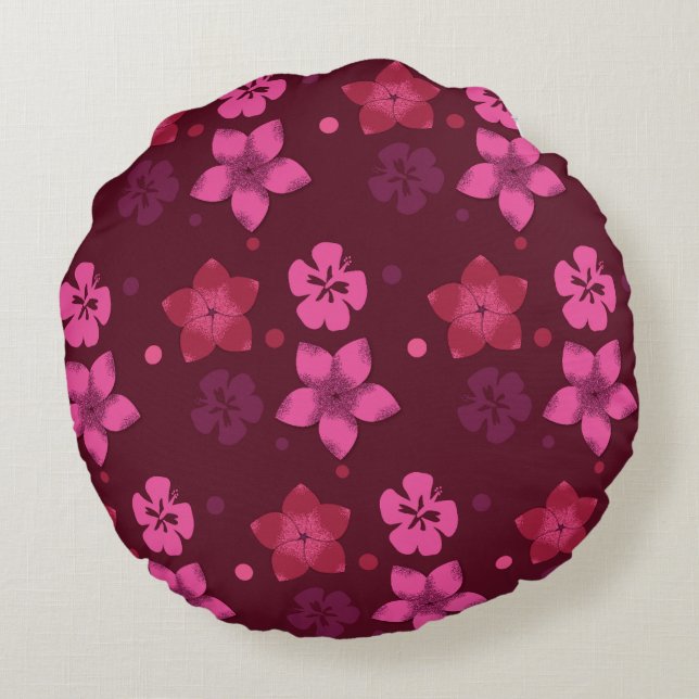 Rosa Hawaiian Print Dekorativ kudde (Baksidan)