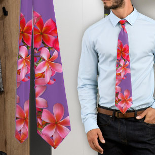 Rosa hawaiiansk Plumeria tropiska blommor lila Slips
