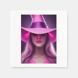 Rosa häxa pappersservett