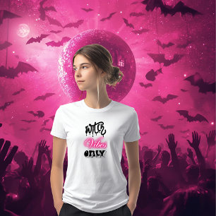 rosa häxvibes endast halloween typografi t shirt