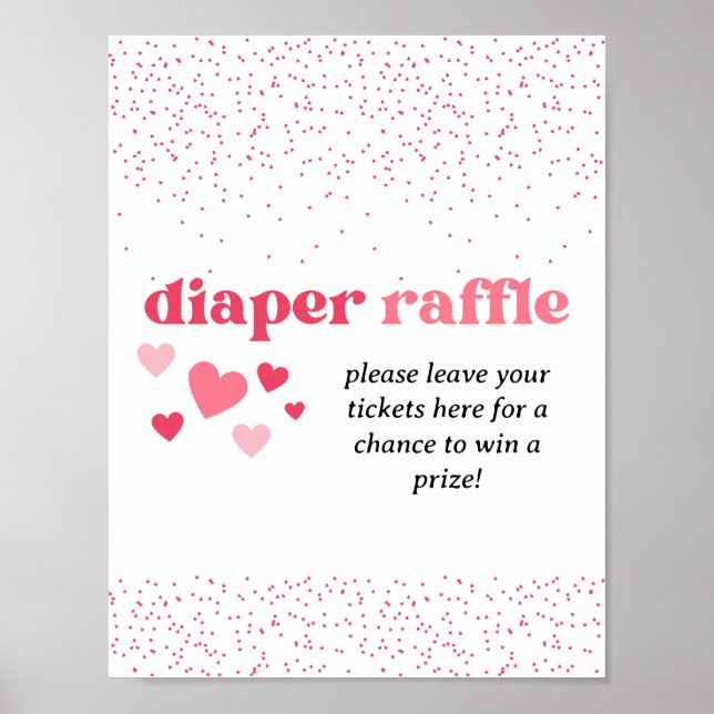 Rosa Heares Diaper Raffle Baby Shower Sign Poster (Framsidan)