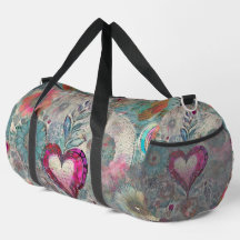 Rosa Heart Abstrakt Duffle Bag