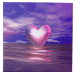 Rosa Heart Afloat Kakelplatta