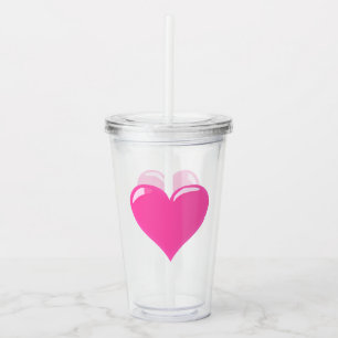 Rosa Heart Akryltorktumlare Take Away Mugg