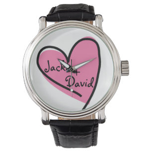Rosa Heart Älskare Retro Watch Armbandsur