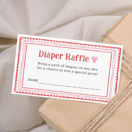 Rosa Heart Baby Shower Raffle Biljett Tilläggskort