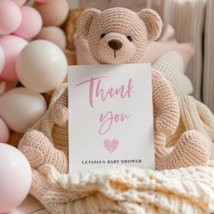 Rosa Heart Baby Shower Tack Kort
