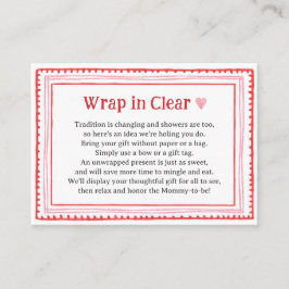 Rosa Heart Baby Shower Win Clear Tilläggskort