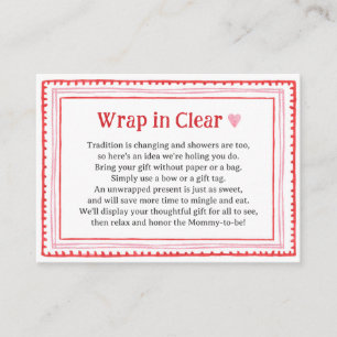 Rosa Heart Baby Shower Win Clear Tilläggskort