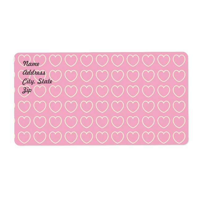 Rosa Heart Background Shipping Label Fraktsedel (Framsidan)