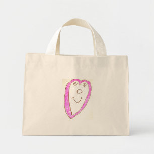 Rosa Heart Bag Mini Tygkasse