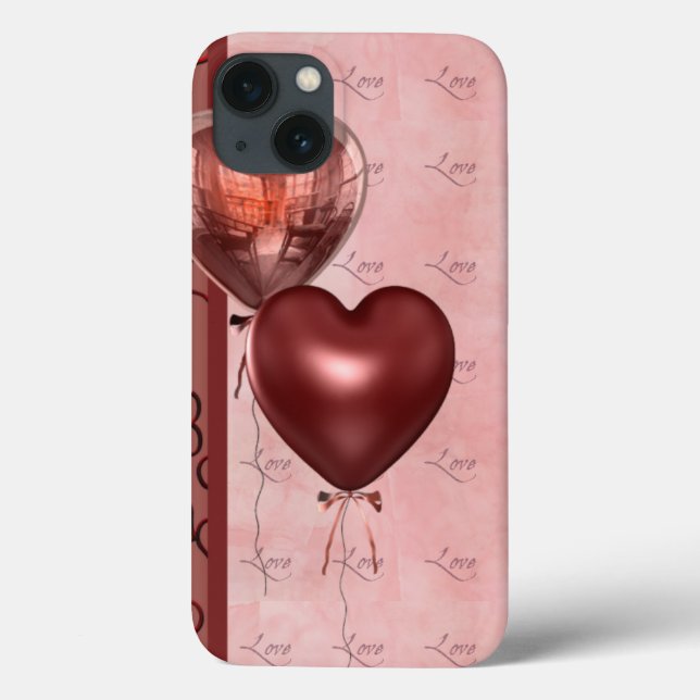 Rosa Heart-ballonger och Kärlek (Baksida)