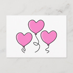 Rosa Heart Balloon med svart kontur. OSA Kort