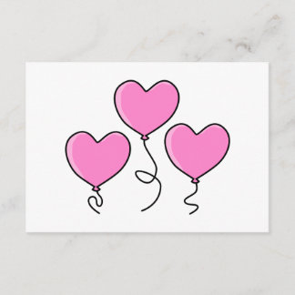Rosa Heart Balloon med svart kontur. OSA Kort
