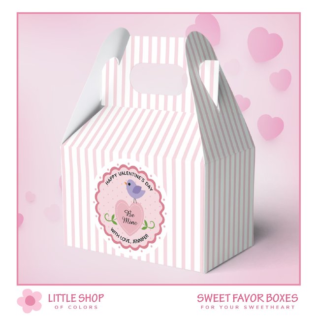 Rosa Heart BE Mine Love Bird Valentines day Presentaskar (Skapare uppladdad)
