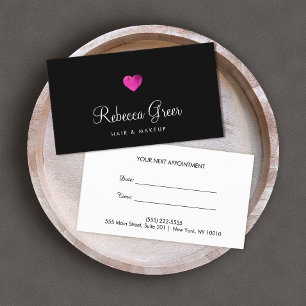 Rosa Heart Beauty Salon Möte Reminder Tidsbeställning Kort
