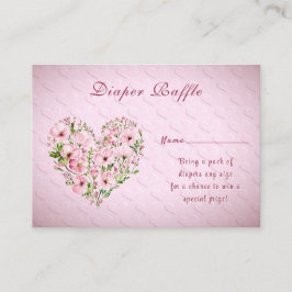 Rosa Heart Blommigt Baby Shower-hölje Tilläggskort