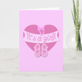 Rosa Heart Bow Shoes Flicka Shower Inbjudan