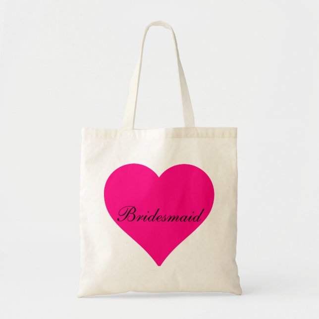 Rosa Heart Bridesmaid Tygkasse (Framsidan)