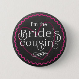 Rosa Heart Bröllop | Bride's Cousin Knapp