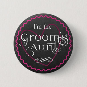 Rosa Heart Bröllop Grooms Moster Knapp