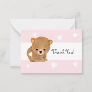Rosa Heart Brown Bear Tack Notecards Anteckningskort