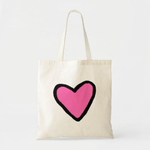 Rosa Heart Budget Tote Tygkasse