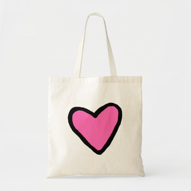 Rosa Heart Budget Tote Tygkasse (Framsidan)