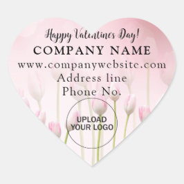 Rosa Heart Business Valentine Hälsning Sticker Hjärtformat Klistermärke