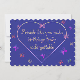 Rosa Heart Butterflies Birthday tacket du card