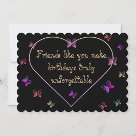 Rosa Heart Butterflies Birthday tacket du card