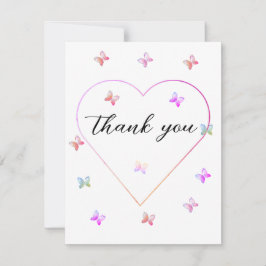 Rosa Heart Butterfly-flickdusch Tack Kort