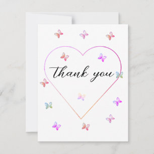 Rosa Heart Butterfly-flickdusch Tack Kort