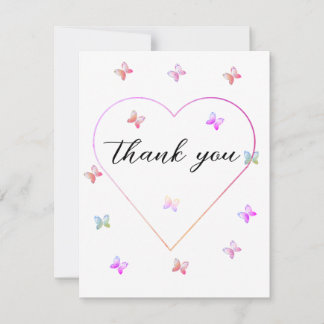 Rosa Heart Butterfly-flickdusch Tack Kort