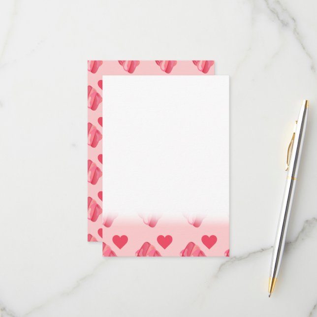 Rosa Heart Candy Valentines day OSA Kort (Fram/Back In Situ)