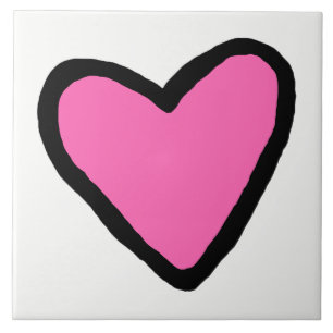 Rosa Heart Ceramic Tile Kakelplatta