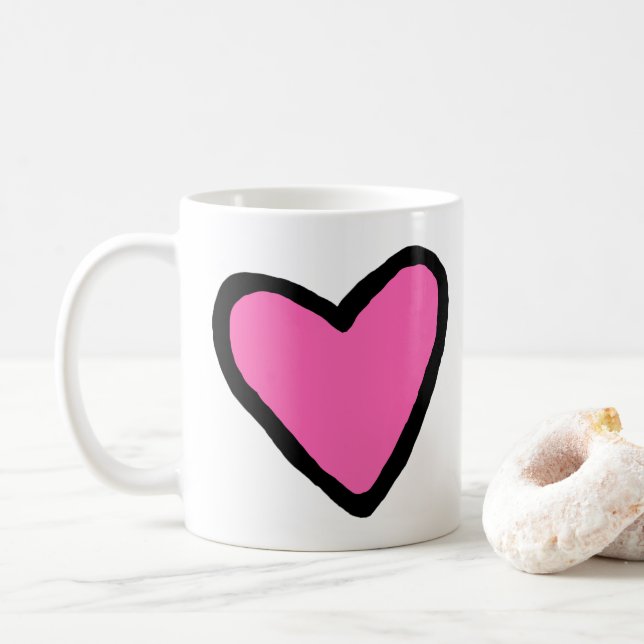 Rosa Heart Classic Mugg (Med munk)