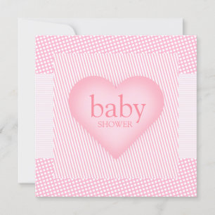 Rosa Heart Collage Girl Baby Shower-inbjudan Inbjudningar