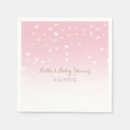 Rosa Heart Confetti Baby Shower Pappersservett