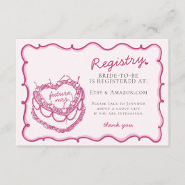 Rosa Heart Coquette Cherry Cake Registry Infoga Tilläggskort
