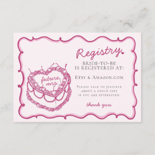 Rosa Heart Coquette Cherry Cake Registry Infoga Tilläggskort