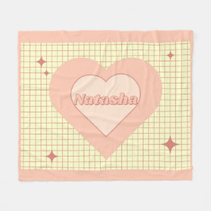 Rosa Heart Cream - kontrollerad Alla hjärtans dag- Fleecefilt