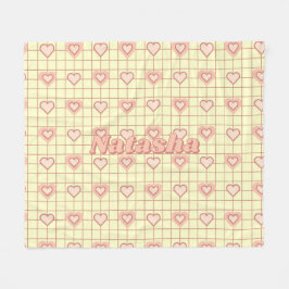 Rosa Heart Cream - kontrollerad Alla hjärtans dag- Fleecefilt