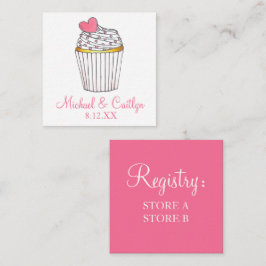 Rosa Heart Cupaka Möhippa Baby Shower Bröllop Tilläggskort
