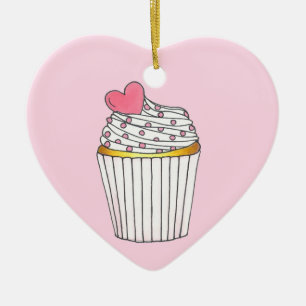 Rosa Heart Cupaka Möhippa Baby Shower Firande Julgransprydnad Keramik