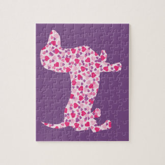 Rosa Heart Dachshund Pussel