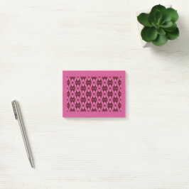 Rosa Heart Damask - mönster Post-it Block