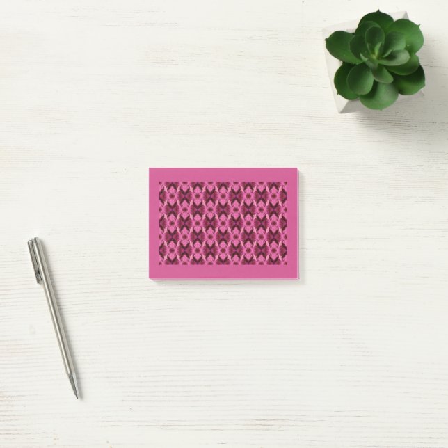 Rosa Heart Damask - mönster Post-it Block (Kontor)